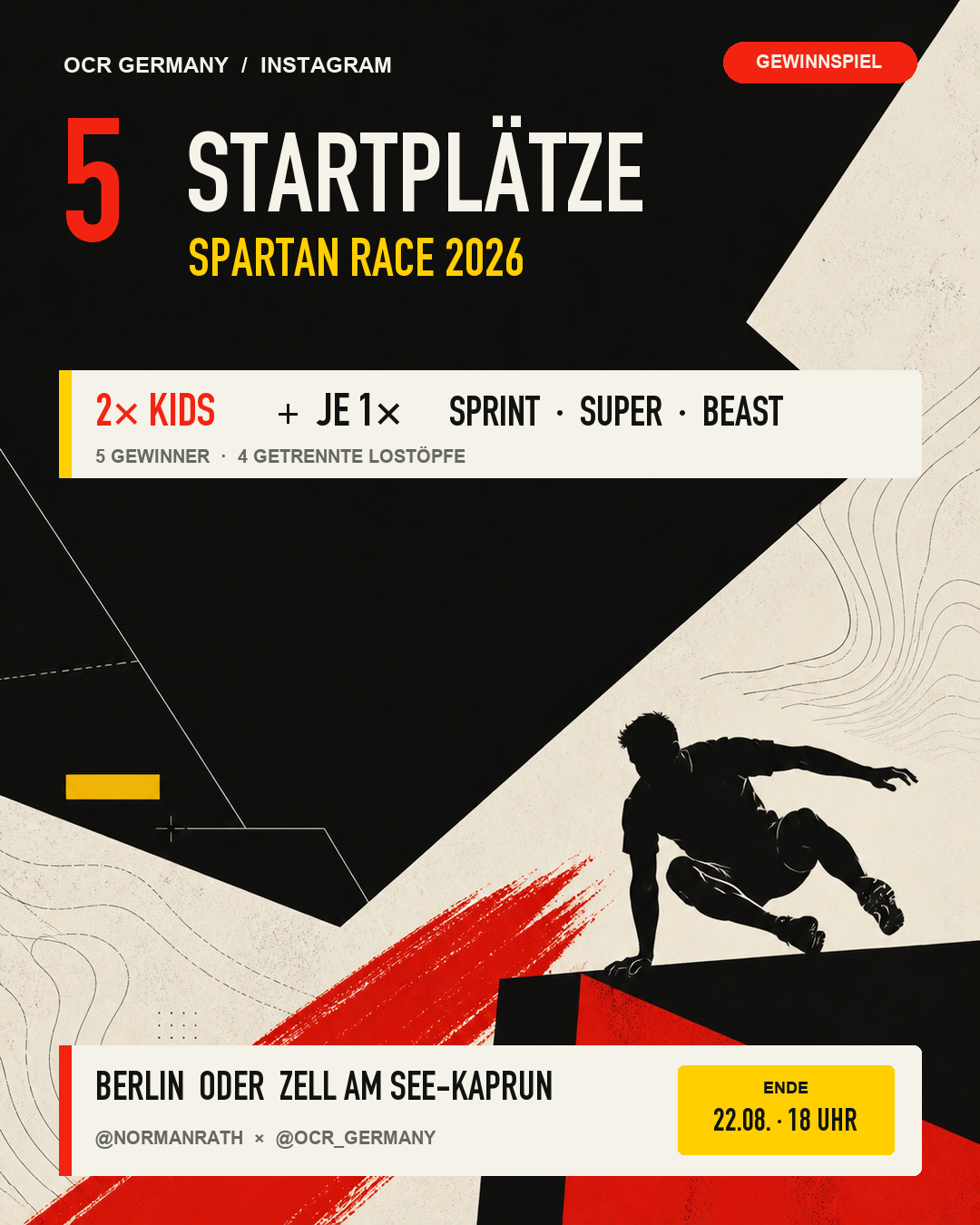 Gewinnspiel mit fünf Spartan Race Startplätzen